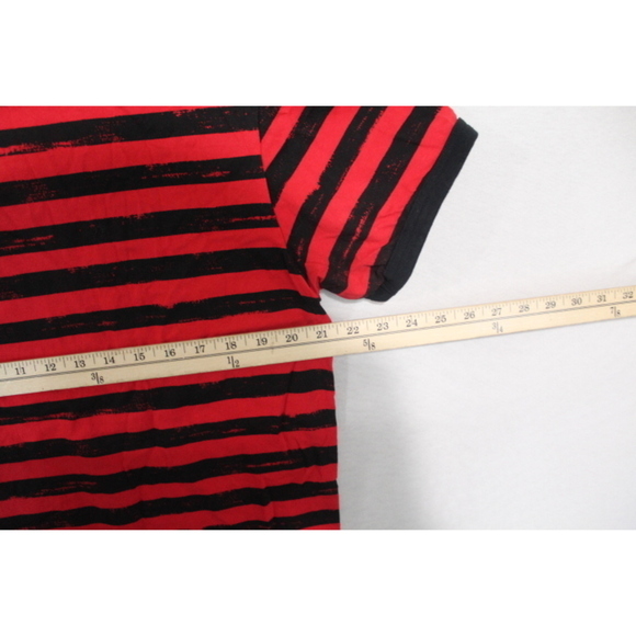 Converse All Stars Men Tee Shirt Red Black Striped Size Large - Picture 6 of 8